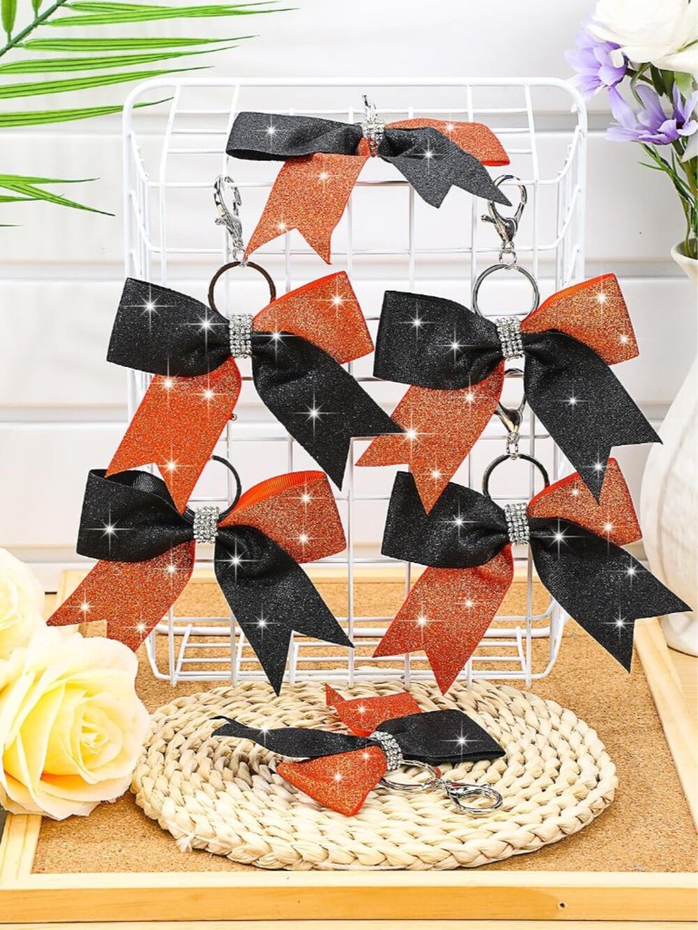 Cheer Bow Keychain Bulk Rhinestone - Picture 3 of 6